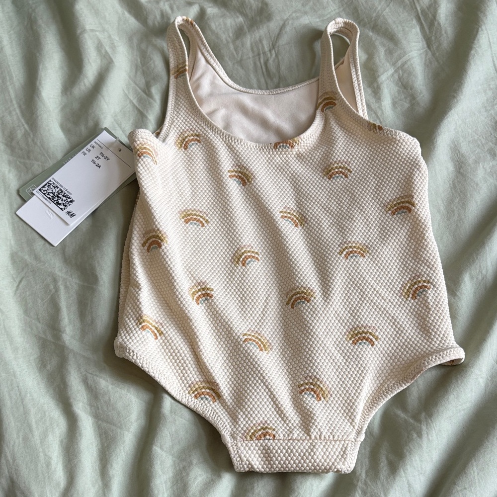 H&M Kids Cream Rainbow One Piece 2T NWT